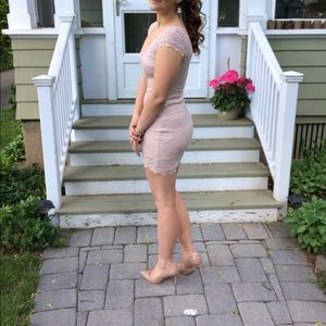 Short pink lace dress